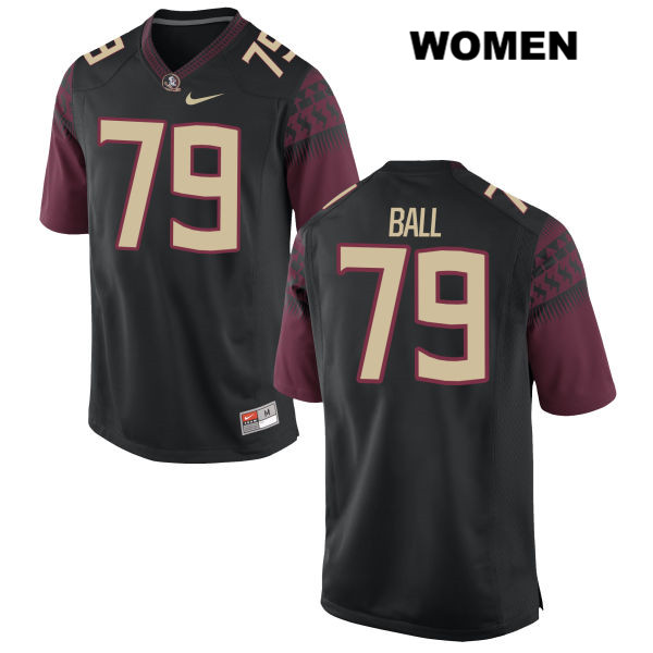 Women's NCAA Nike Florida State Seminoles #79 Josh Ball College Black Stitched Authentic Football Jersey JSW1769MY